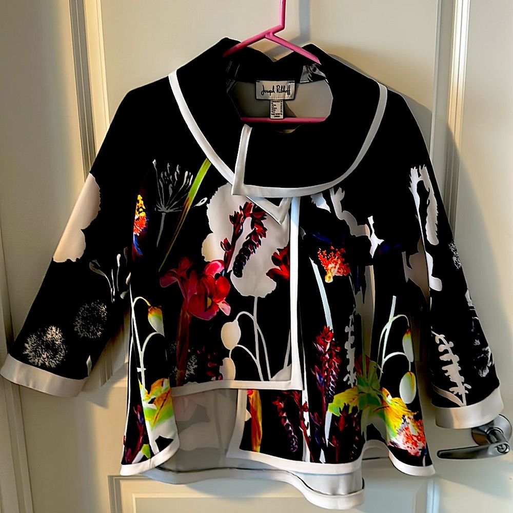 Brand New w Tags Joseph Ribkoff Fabulous Adorable Sz 10 Jacket Vibrant Flowers